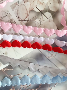 ริบบิ้นหัวใจ (ราคาต่อ 1 เมตร) ขนาด 1.5cm งานตกแต่ง งานประดิษฐ์  | Ribbon Heart DIY
