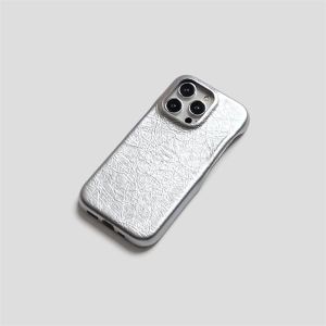 Silver Chinese Origami Pattern PU Leather Hard Shell Iphone11 Case Semi-Packaging Soft Light Faux Leather for Apple 13 12 Phones