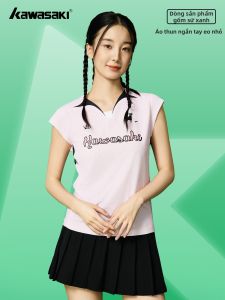 Áo cầu lông nữ KAWASAKI tay ngắn ôm eo và in chữ