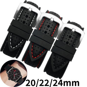 Soft Waterproof Silicone Sports Watch Band for Men - Breathable Rubber Wrist Strap - 18mm 20mm 22mm 24mm For huawei samsung
