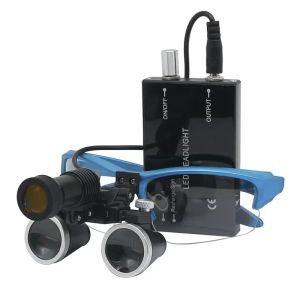 Ultra-Light 2.5X/3.5X Dental Loupes - 5W LED Headlight w/ Yellow Filter & 8H Battery for Oral Surgeons & Cosmetic Dentistry