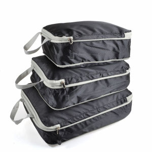 3pcs/Set Waterproof Travel Compression Packing cubes Organizer Suitcase Bags with double zipper Storage Bag