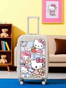 Large Capacity Travel Suitcase Womens 2025 New Style Password Lock Pullman Carryon Bag Childrens Cartoon ABS PC Material