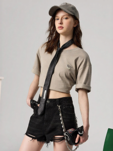 Loose Fit Pure Cotton Sporty Animal Print Tee