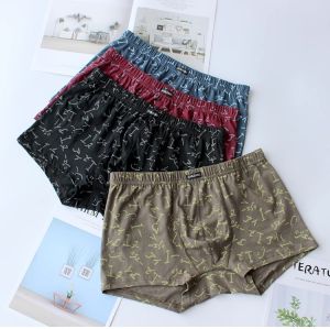 Jianjiang Mens Underwear Mens Pure Cotton Boxer Brief Full-Cotton Shorts for Men Plus Size Fat Guy Shorts Boys Boxer