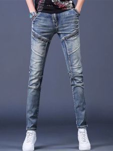 Quần Jeans Nam Co Giãn Mùa Thu 2025 Quần Ống Thẳng Ôm Vừa Vặn Quần Dài Phong Cách Hàn Quốc Retro Quần Dài Thường Ngày