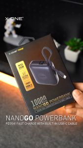 X.One NanoGo PD35W with Built-in Cable Fast Charging 10000mAh Powerbank with Digital Display Compact Size For iPhone 161514131211 Pro Max Airpods Samsung Super Fast Charging