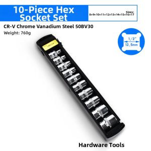 Auto Repair Socket Wrench Set with Ratchet 12 Piece