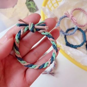 SK-C936 Ikat Rambut Kepang Model Gelang Wanita Korean Fashion / Karet Gelang Cewek SImple / Karet Rambut Warna Warni Scrunchie Hair Accessories Import