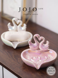 White Ceramic Soap Dish Mr. Grocery PD Ls Home Decorative Bathroom Hardware Soap Box Polished Surface No Drilling Required