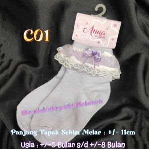 KAOS KAKI RENDA BAYI 1-8BLN / KAOS KAKI ANAK RENDA ELASTIS / KAOS KAKI ANAK BAHAN TEBAL / BABY GIRL SOCK / KRS59108912