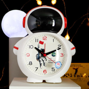 MONLEYTA | Space Man Alarm Clock Childrens Study Fashion Creative Cartoon Voice Night Light Lazy Bug Wake Up Loud Bedroom Clock