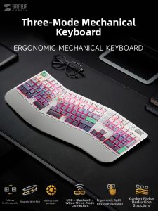 Sanwa Supply | Ergonomic Split Customizable Mechanical Keyboard Wireless Bluetooth and Wired 3-mode