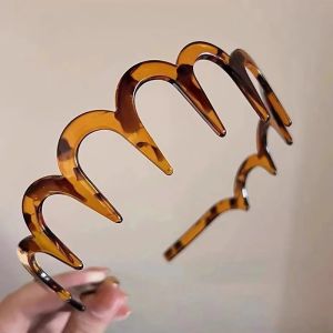 Pearl Wave Headband Female 2024 New Arrival Face Wash without Clamping Head High Skull Top Fluffy Texture Toothed Comb Non-Slip Headband