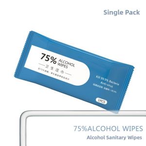 Portable 75% Alcohol Wet Wipes Individually Packaged Disinfection And Killing Germs Childrens Wet Wipes 100 Single Pieces