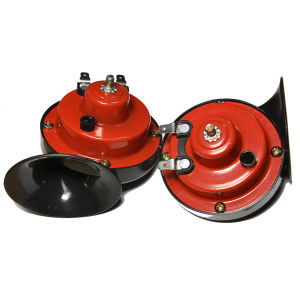 RYSJM | 12V Car Horn Snail Horn For Universal Automobile Car Motorcycle Truck Loud Sound Horn Red Speaker 1 Pair