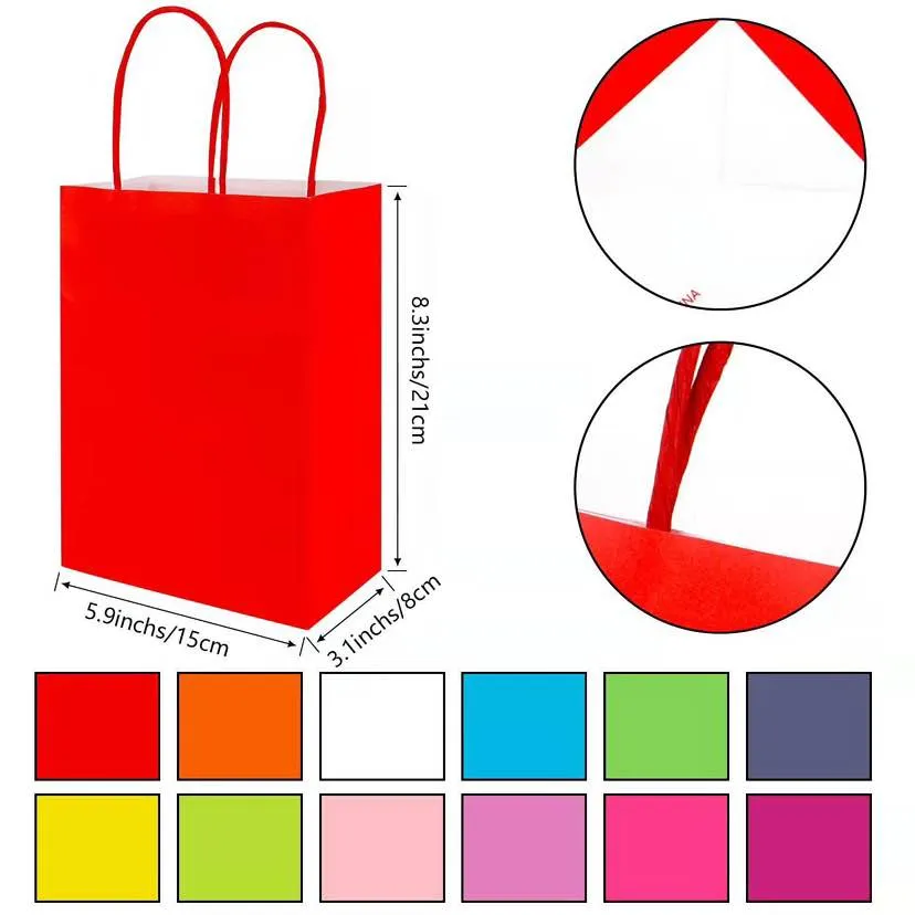 Happy Party Night Small 12 Pcs Plain Paper Bag Recycle Paper Bag