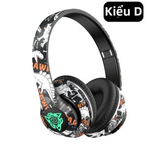Tai Nghe Không Dây Bluetooth 5.4 Thiết Kế Graffiti Chụp Tai Có Mic Gập Gọn Âm Thanh Nổi Hi-Fi Dành Cho Điện Thoại Máy Tính Laptop