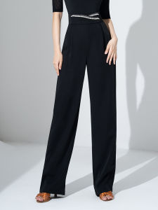High Waist Latin Dance Pants Women Practice Long Trousers Modern Dance Straight Leg Pants New Social Dance Pants Fitness Yoga