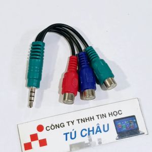Cáp 3.5 ly ra 3 AV dài 10Cm / Chuẩn 3.5 ly (4 điểm cực) ra 3 AV Cái Đoan ngắn