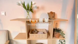 Nordic Solid Wood Rack Multi-layer Floor-to-ceiling Bookshelf Simple Balcony Green Plant Flower Rack Shelf Bedroom Storage and Organization Rack