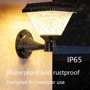 ไฟติดประตูพลังงานแสงอาทิตย์ LED สามสี RGB เสาไฟโคมไฟในสวนกลางแจ้งกันน้ำไฟติดผนังประตู IP65เสากลางแจ้งที่จับเสาไฟเสากลางแจ้งเซ็นเซอร์อัตโนมัติไฟเสาเสาสีขาวอบอุ่นรั้วเสาไฟสวน