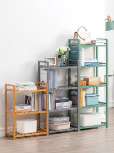Simple Modern Bamboo Floor Standing Shelf for Bathroom Bedroom Multi-layer Storage Rack Economic Type with Special Shape