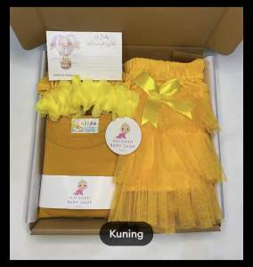 Hampers Set ROK TUTU Kado Bayi Perempuan set Rok Tutu Jumpsuit Turban Bunga Kado Lahiran Hampers Premium Girl