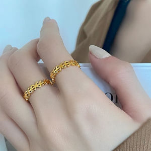 IVY Lucky Money Ring Charm Catcher Coin Stainless Charm Ring Lucky Ring For Women Lucky Ring Creative Dollar Hollow Coin Ring