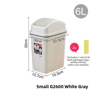 Rectangular Cover Type Trash Can for Home Use Bathroom Bedroom Kitchen Creative Simple Cover Trash Bin Square Shape Plastic