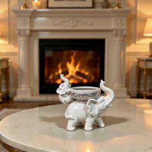 Elephant figurine fun candy tray key bowl home décor table figurine sundries containers accessories storage box desk b