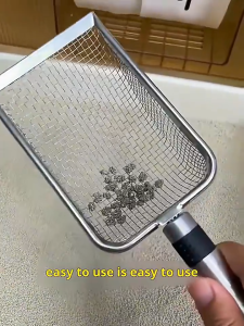 Stainless Steel Cat Litter Scooper Non Stick Metal Shovel with Wooden Handle Pet Toilet Sand Scoop Easy Clean Durable Portable Kitty Poop Scooper for Cats