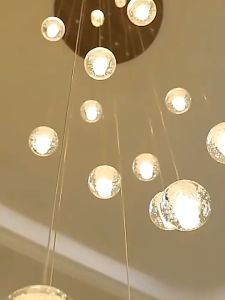 Đèn thả thông tầng HIZOA 10 bóng pha lê thủy tinh cao cấp - kèm bóng LED [ẢNH VIDEO THẬT 100%].