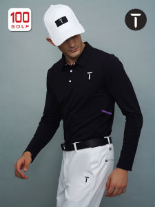 EuropeanTour Mens Long Sleeve Polo Shirt Golf Sports T-shirt Elastic Autumn Collection Fashionable Casual Wear for Fans