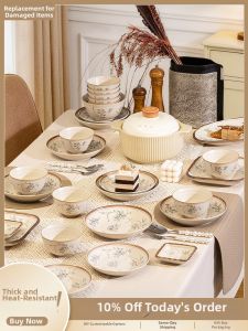 KANGMO | Japanese High-end Retro Lightweight Luxury Ceramic Dinnerware Set