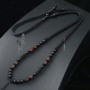 Thickened Handmade Eight-strand Rope Adjustable Sweater Necklace Cord Pure Natural Crystal Semi-precious Stone Pendent Sale