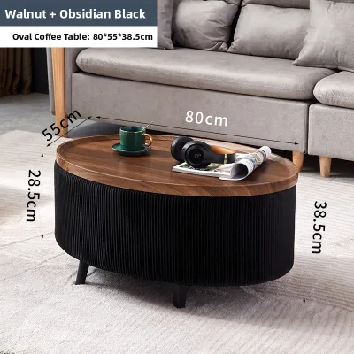 Modern Minimalist Soft Padded Storage Coffee Table Living Room Home Use round Sofa Side Table Art Style Artificial Board Furniture
