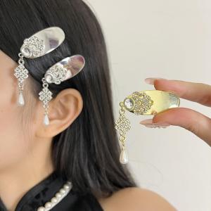 Retro Court Style Tassel Hair Clip Zircon Ethnic Feeling Hair Ruffle Female Model Elegant Classical Hair Accessories