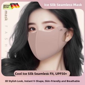 MONLEYTA | Lightweight Breathable Sunscreen Face Mask Womens Ice Silk No-Trace Eye Protection UV Protection Fashionable Summer Mask