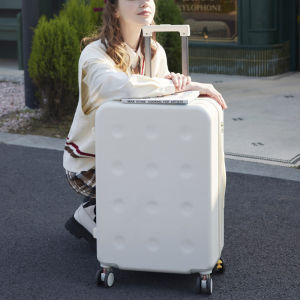 New 22 Inch Womens Luggage Carry-On Suitcase Password Lock College Style Hard Shell Fashionable Travel Bag with Pull Rod