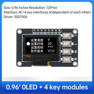 0.96 inch OLED Display IIC White/Blue 12864 4 Buttons Display SSD1306 SSD1315 OLED I2C Display  Screen Board for Arduino