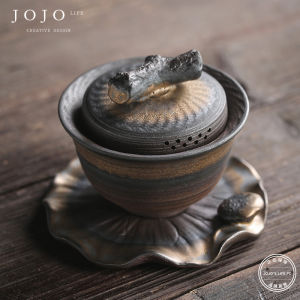 Jojos L PD Purple Spring Gap Ancient Burnt Japanese Style Jump Knife Tea Pot Ceramics Iron Glaze Handmade Dining Utensils