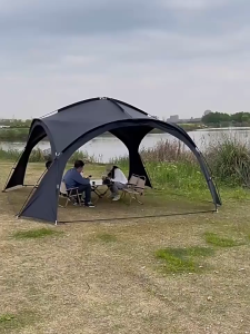 พร้อมส่ง เต็นท์ เต็นท์อัต เต้นท์สนาม ผ้าเคลือบสีเงินฟอร์ด กันน้ำ ทนต่อการฉีกขาด โดมหลายคน 3-4คน17ตารางเมตรเต็นท์ระบายอากาศขนาดให