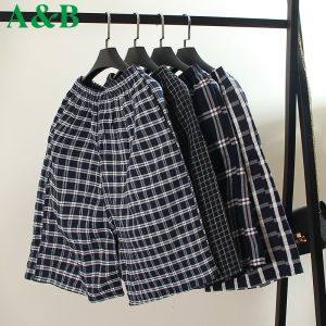 AB Mens Beach Shorts Dad Casual Cotton Loose Fit Five-Quarter Pants High Waist Comfortable Breathable Summer Fashion Urban Style