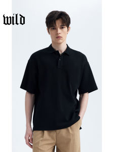 Casual Polo Shirt Mens Short Sleeve Loose Fit Summer Commute Sport Leisure Black High-End Cool Feeling T-Shirt Fashion Urban Youth
