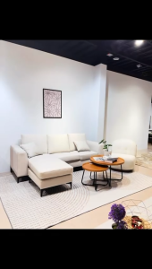 Cassa Gabriella L Shape 3 Seater Sofa Easy Clean / Velvet Fabric Sofa Living Room