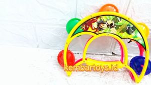 RBX109 Mainan Rebana Bulan Sabit Alat musik Anak tamborin Sensorik Motorik Balita 5 Keping Warna Warni