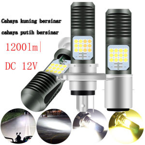 1 Pcs H4 H6 BA20D LED Lampu Depan Sepeda Motor Lampu Dua Warna Hi Lo Beam Sepeda Motor Lampu Depan Skuter P15D mio125