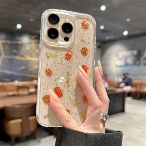 Gold Foil Lucky Money Phone Case for  16Promax Full Cover Transparent Silicone Womens Style Protective Shell Anti-Fall