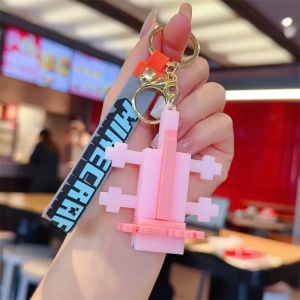 Creative Soft Silicone Keychain World of Warcraft Character Car Decoration PVC Toy Block Cartoon Doll Key Holder Pendant